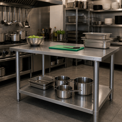 Collection image for: Inox werktafel met onderblad