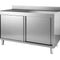 Inox werktafel met schuifdeuren