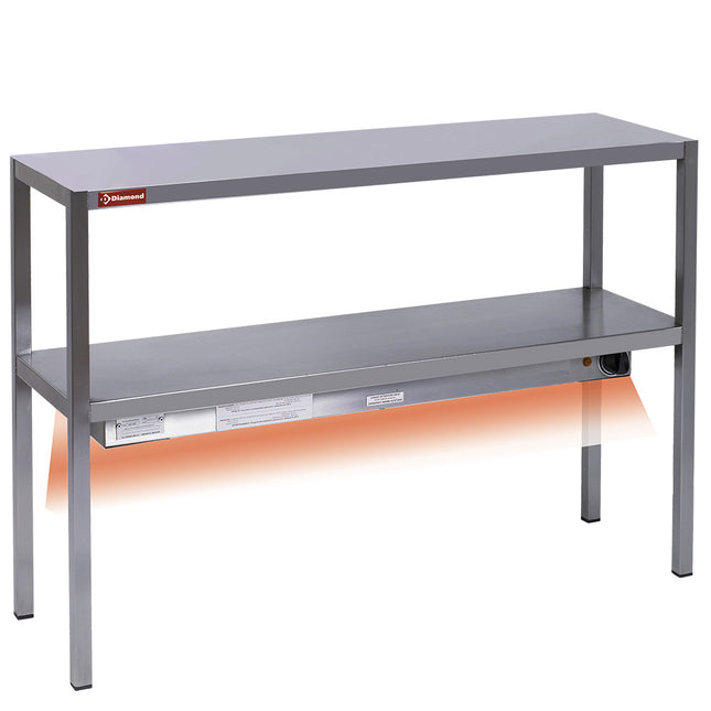 Etagere Warmhoud "chefrek" - 2 niveau's 1600*300*700h