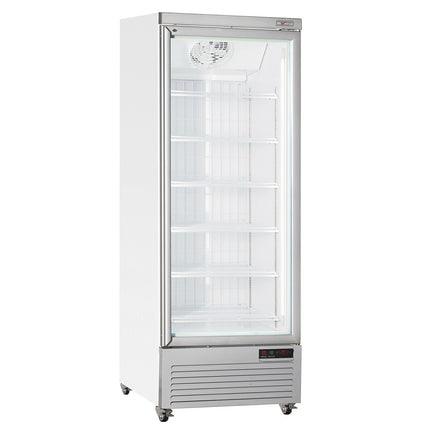 Verticale vrieskastvitrine, 560 liter - WIT