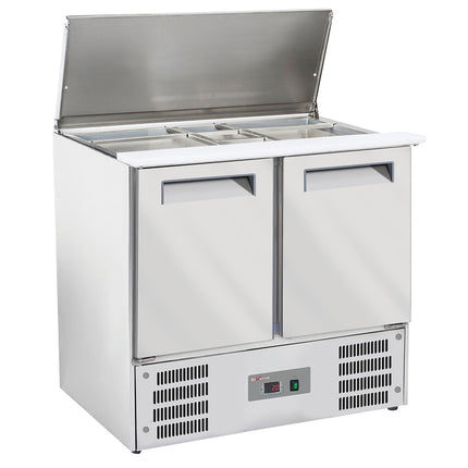 Gekoelde saladette met deksel 2x GN 1/1 + 3x GN 1/6-150 mm + reserve 2 deuren GN 1/1