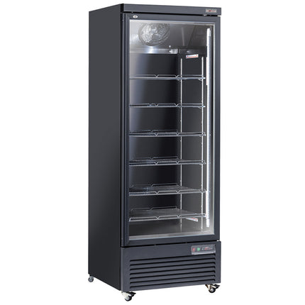 Verticale koelkastvitrine, 1 deur, 615 liter - ZWART