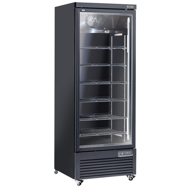 Verticale koelkastvitrine, 1 deur, 615 liter - ZWART
