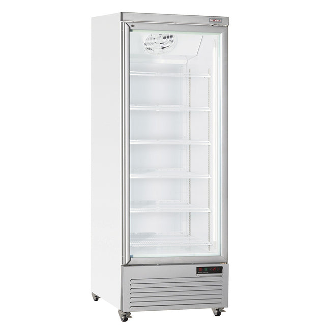 Verticale koelkastvitrine, 1 deur, 615 liter - WIT