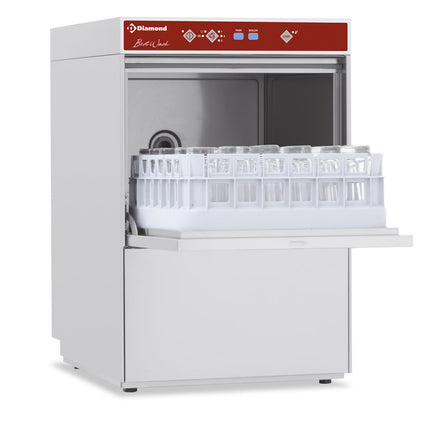 2de keus: Glazenwasser, mand 400x400 mm " Full-Hygiène ", met doorlopende ontharder