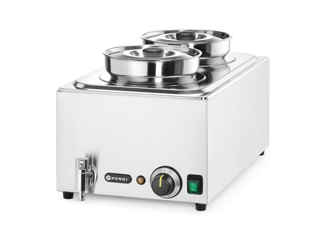 Set: Bain-marie Ranger + 2x bak 4L met deksel, HENDI, 8L, 220-240V/1000W, 604x332x(H)315mm