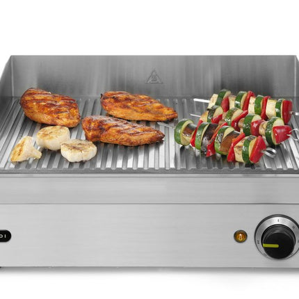 Bakplaat geribbeld, HENDI, Profi Line, geheel geribd, 230V/2400W, 527x404x(H)233mm
