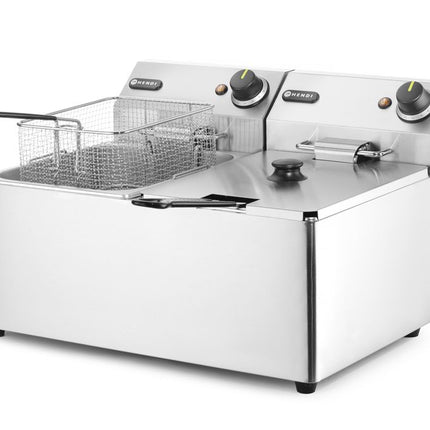 Friteuse Kitchen Line - 2x 8L, HENDI, Kitchen Line, 16L, 230V/7000W, 542x430x(H)351mm