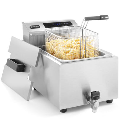 Friteuse Profi Line met aftapkraan digitaal - 8 l, HENDI, Profi Line, 8L, 230V/3500W, 305x515x(H)345mm