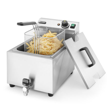 Friteuse Profi Line met aftapkraan - 8 l, HENDI, Profi Line, 8L, Lichtgrijs, 230V/3500W, 305x515x(H)354mm