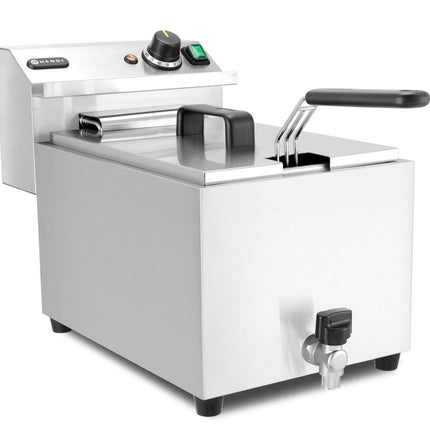 Friteuse XL met aftapkraan, HENDI, Profi Line, 10L, 400V/6600W, 300x585x(H)377mm
