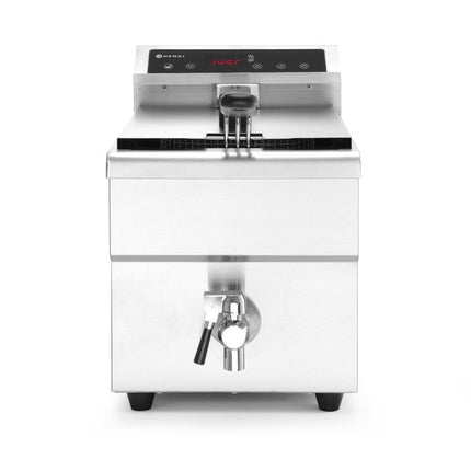 Inductie friteuse met aftapkraan - 8 l, HENDI, 8L, Lichtgrijs, 230V/3500W, 288x619x(H)408mm