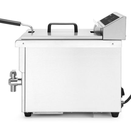 Inductie friteuse met aftapkraan - 8 l, HENDI, 8L, Lichtgrijs, 230V/3500W, 288x619x(H)408mm