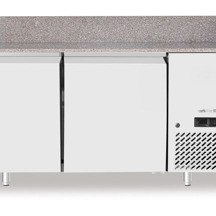 Pizzakoelwerkbank met granieten werkblad, 2-deurs, Arktic, 250L, graniet, 230V/250W, 1510x800x(H)875mm
