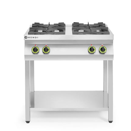 Gasfornuis Kitchen Line 4-pits open standaard, HENDI, Kitchen Line, 19kW, 800x700x(H)900mm