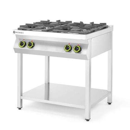 Gasfornuis Kitchen Line 4-pits open standaard, HENDI, Kitchen Line, 19kW, 800x700x(H)900mm