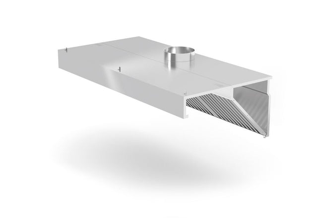Wandgemonteerde afzuigkap zonder motor, schuin model, HENDI, Profi Line, met LED-verlichting, 1000x700x(H)450mm