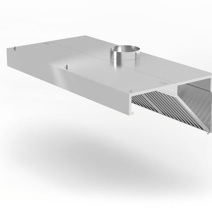 Wandgemonteerde afzuigkap zonder motor, schuin model, HENDI, Profi Line, met LED-verlichting, 1200x700x(H)450mm