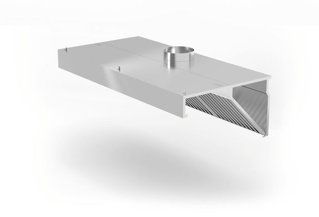 Wandgemonteerde afzuigkap zonder motor, schuin model, HENDI, Profi Line, met LED-verlichting, 1200x700x(H)450mm