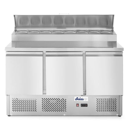 Saladette met 3 deuren en verhoogde GN vitrine 380L, Arktic, 230V/310W, 1365x702x(H)1265mm