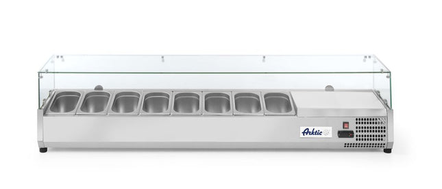 Opzetkoelvitrine GN 1/4, Arktic, 8x GN 1/4, 230V/180W, 1805x335x(H)460mm