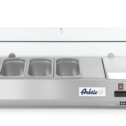 Opzetkoelvitrine GN 1/3, Arktic, 4x GN 1/3, 230V/180W, 1208x400x(H)456mm