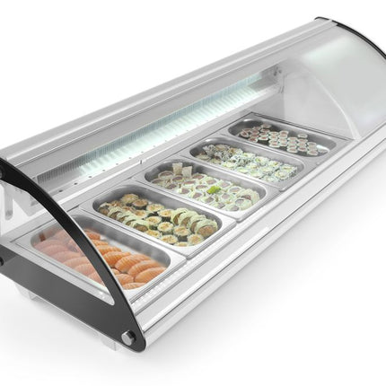 Sushi display 5x GN 1/3, Arktic, 230V/160W, 1307x445x(H)327mm