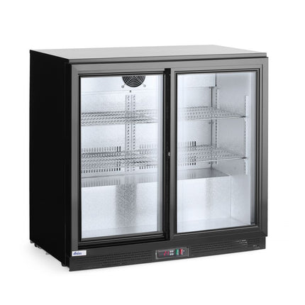Backbar koelkast met schuifdeuren, Arktic, 158L, Zwart, 220-240V/160W, 900x520x(H)865mm