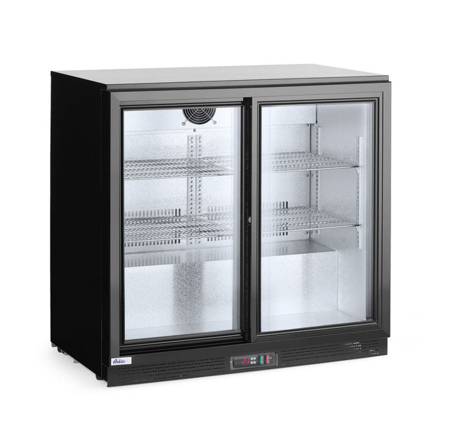 Backbar koelkast met schuifdeuren, Arktic, 158L, Zwart, 220-240V/160W, 900x520x(H)865mm