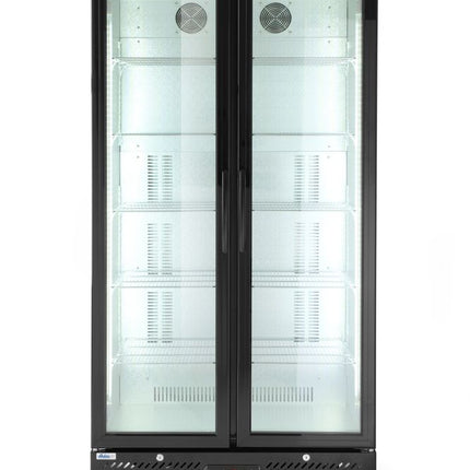 Backbar koelkast met dubbele deuren, Arktic, 384L, Zwart, 220-240V/365W, 900x530x(H)1820mm