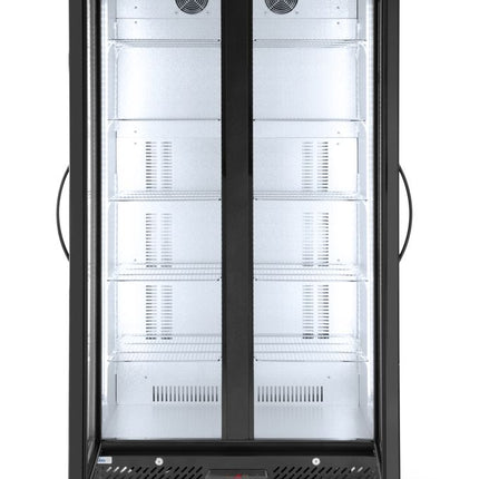 Backbar koelkast met dubbele deuren, Arktic, 384L, Zwart, 220-240V/365W, 900x530x(H)1820mm