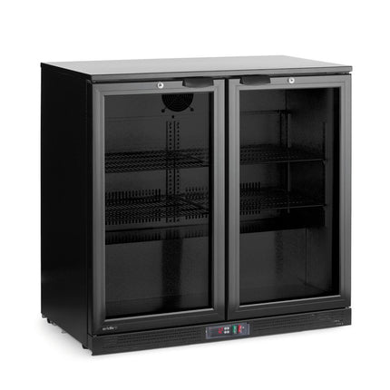 Backbar koelkast met dubbele deur, Arktic, 158L, Zwart, 220-240V/160W, 900x530x(H)870mm
