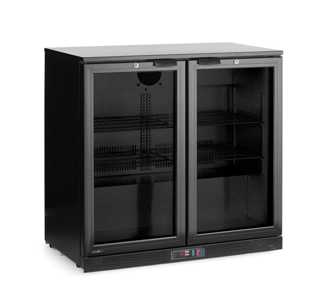 Backbar koelkast met dubbele deur, Arktic, 158L, Zwart, 220-240V/160W, 900x530x(H)870mm