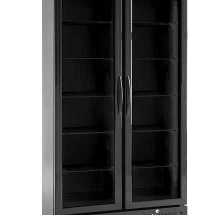 Backbar koelkast met dubbele deur, Arktic, 384L, Zwart, 220-240V/365W, 900x530x(H)1820mm