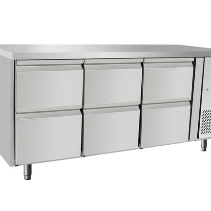 Koeltoonbank met 6 laden, Arktic, 420L, 230V/400W, 1795x700x(H)879mm