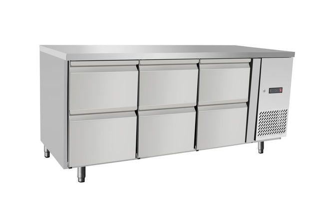 Koeltoonbank met 6 laden, Arktic, 420L, 230V/400W, 1795x700x(H)879mm