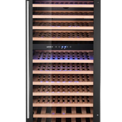 Wijnkoeler, 2 zones, 124 flessen, Arktic, 265L, Zwart, 570x595x(H)1400mm
