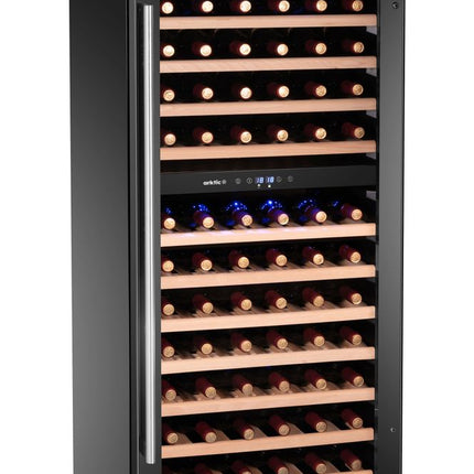 Wijnkoeler, 2 zones, 124 flessen, Arktic, 265L, Zwart, 570x595x(H)1400mm