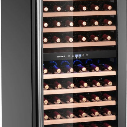 Wijnkoeler, 2 zones, 131 flessen, Arktic, 418L, Zwart, 680x595x(H)1760mm