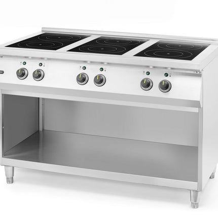 Inductiekookplaat met 6 kookzones, HENDI, 400V/25500W, 1200x700x(H)890mm