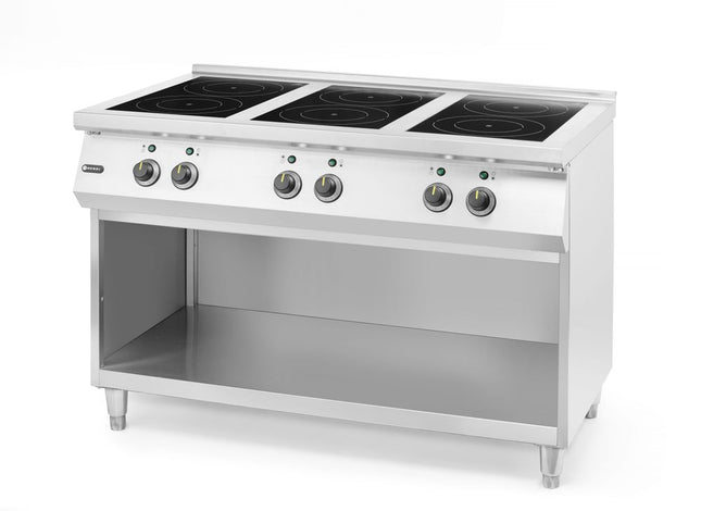 Inductiekookplaat met 6 kookzones, HENDI, 400V/25500W, 1200x700x(H)890mm