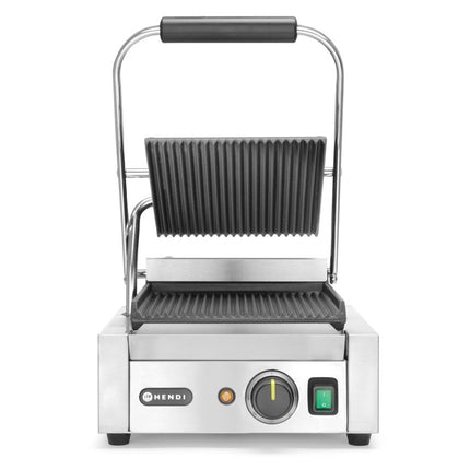 Contactgrill - enkel, HENDI, boven en onder geribd, 230V/1800W, 310x375x(H)216mm