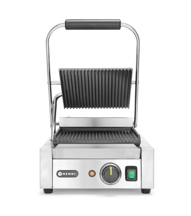 Contactgrill - enkel, HENDI, boven en onder geribd, 230V/1800W, 310x375x(H)216mm