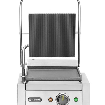 Contactgrill - enkel, HENDI, boven geribd, onder glad, 230V/1800W, 310x375x(H)216mm