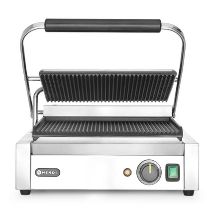 Contactgrill Panini, HENDI, boven en onder geribd, 230V/2200W, 430x375x(H)216mm