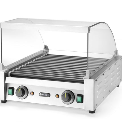 Glazen cover voor hot-dog worstenroller grill, HENDI, Voor worstenroller grill 14 (268735), 470x591x(H)250mm