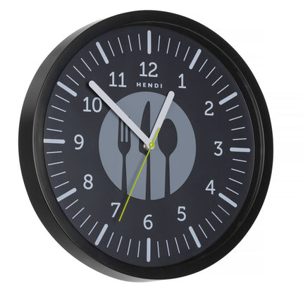 Wandklok, HENDI, designed by Robert Bronwasser, Zwart, âŒ€356x(H)45mm