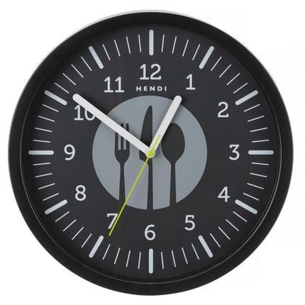 Wandklok, HENDI, designed by Robert Bronwasser, Zwart, âŒ€356x(H)45mm