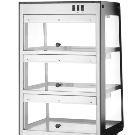 Opzet warmhoudvitrine, HENDI, Zwart, 220-240V/500W, 472x447x(H)775mm