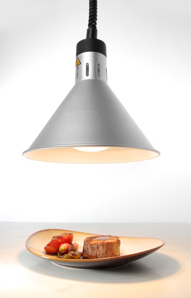 Verstelbare warmtelamp conisch, HENDI, Zilver, 230V/250W, 275x(H)250mm